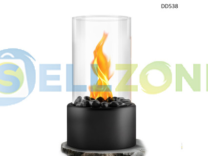 Διακοσμητικό τζάκι βιοαιθανόλης με διακοσμητικές μαύρες πέτρες – DD538